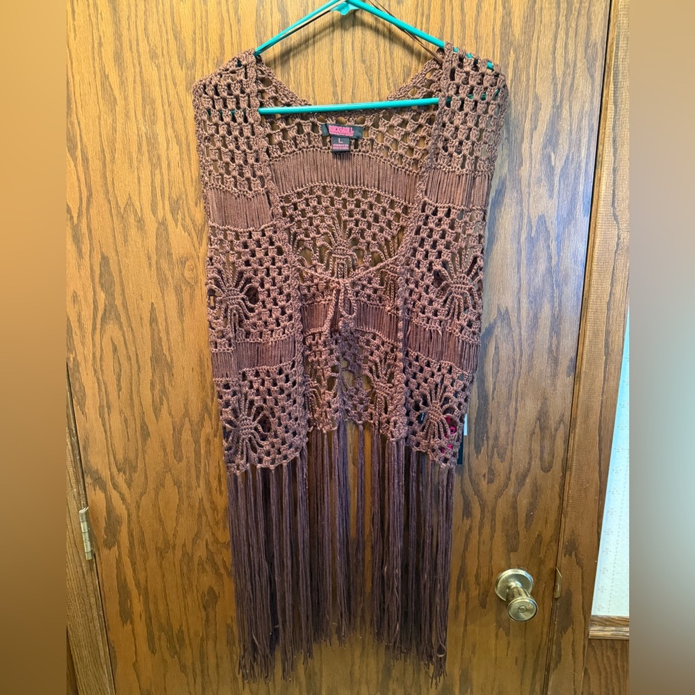 Women's Rock & Roll Crochet Vest with Fringe